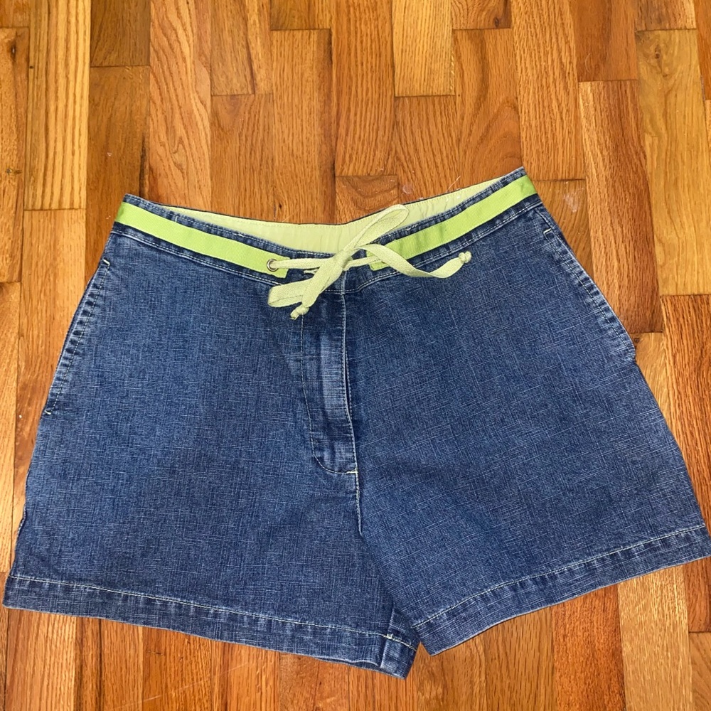 Carolina Blues low rise jeans with lime green accents
